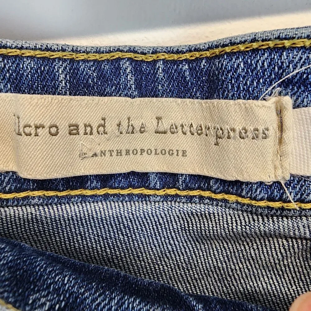 Pilcro Womens Slim Boyfriend Denim Shorts Sz 25" Roll Up Mid Rise Anthropologie - Picture 11 of 12